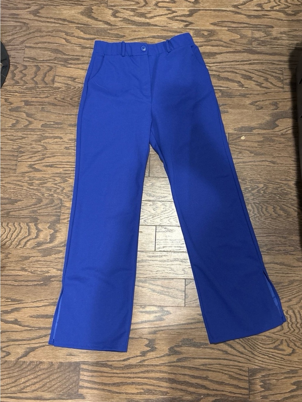 Bright Royal Blue Wide Leg Pants and Split Hem